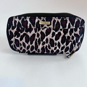 TRAVELON LEOPARD PRINT RFID TRAVEL WALLET ORGANIZER CLUTCH CREDIT CARD HOLDER